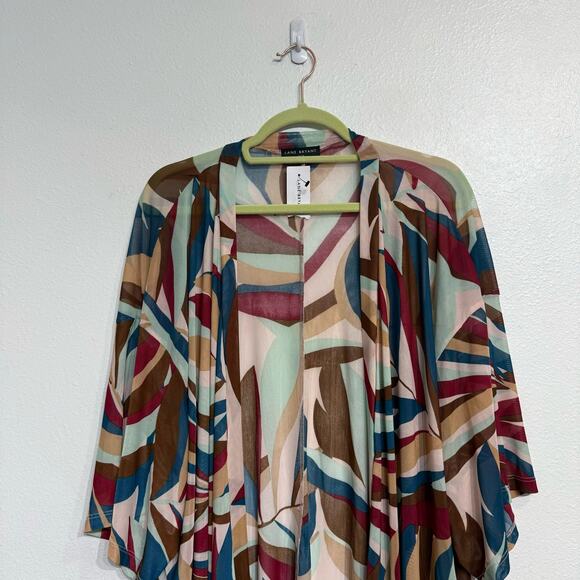 Lane Bryant Veronica Palm Classic Open-Front Mesh Kimono Sz 26/28 NWT - Picture 3 of 12